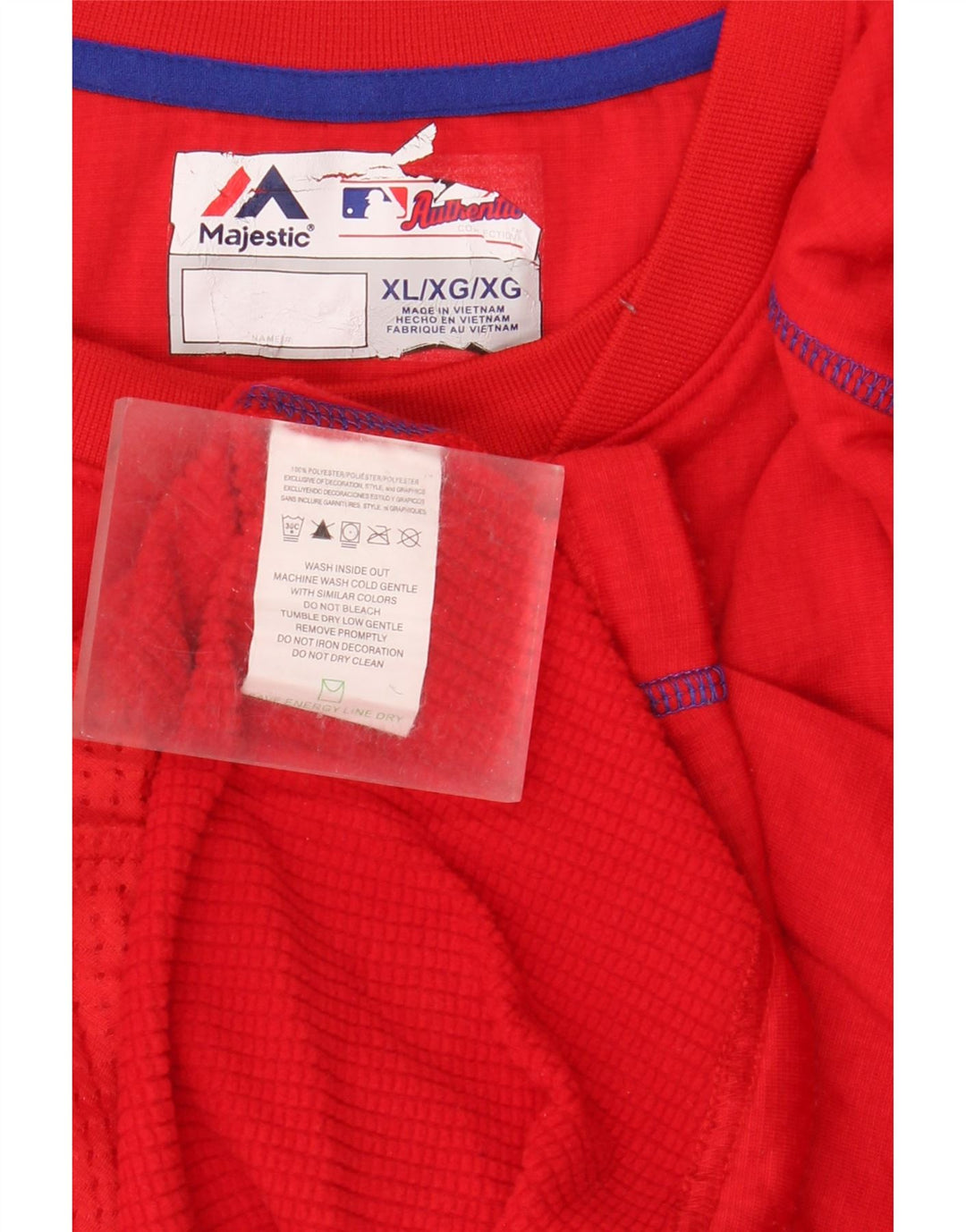Majestic Mens Washington Nationals Top Manga Longa XL Vermelho Poliéster