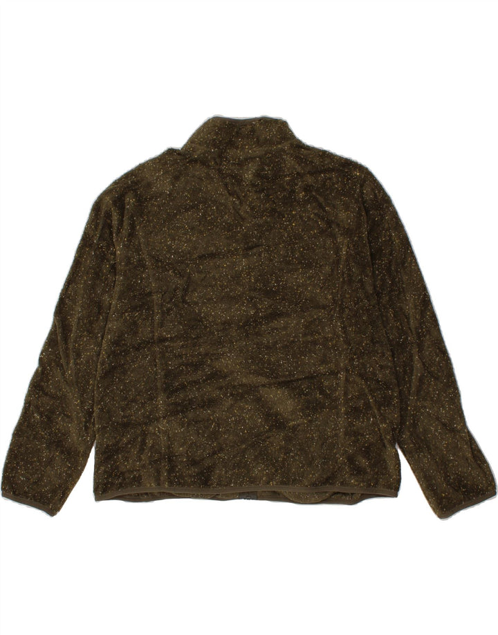 ORVIS Womens Fleece Jacket UK 18 XL Khaki Flecked Acrylic Vintage Orvis and Second-Hand Orvis from Messina Hembry 