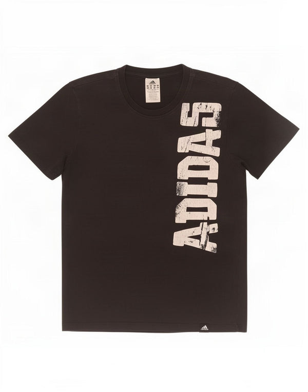 Adidas Mens Graphic T-Shirt Top Médio Algodão Preto