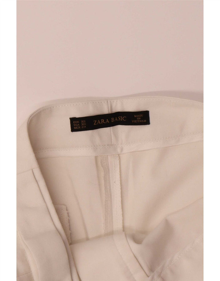 Zara Womens Chino Shorts XS W24 Algodão Branco