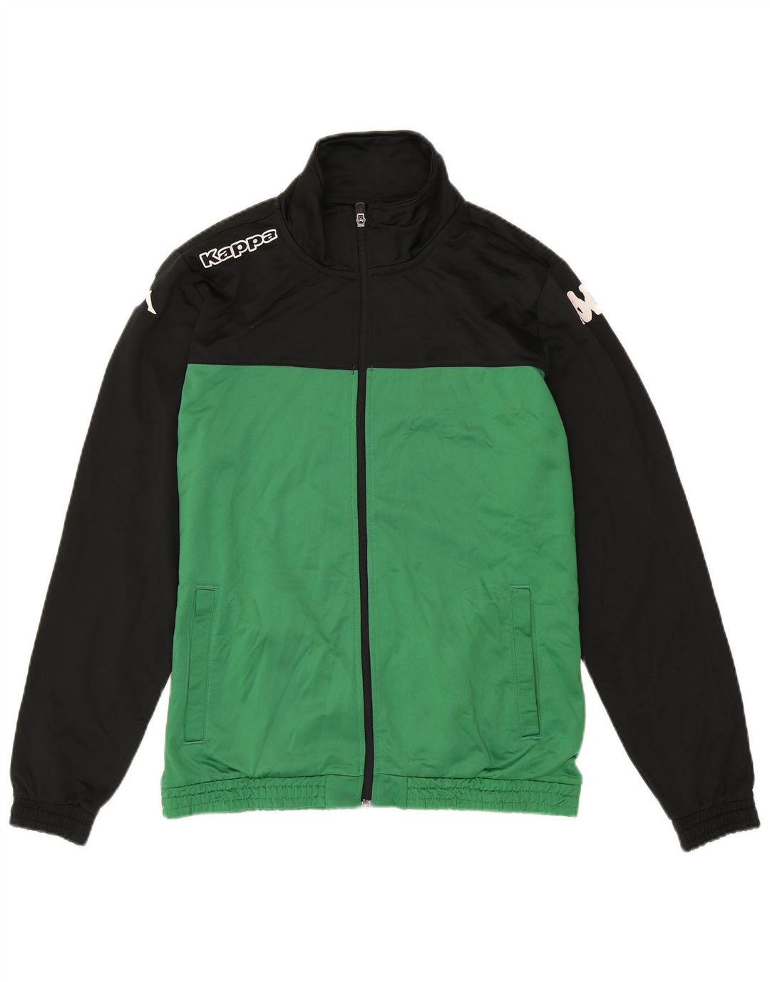 Kappa Mens Graphic Tracksuit Top Jacket Grande Verde Colorblock Poliéster