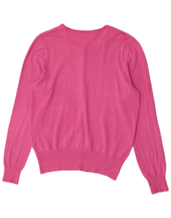 Suéter cardigã feminino Marks & Spencer UK 14 viscose rosa médio