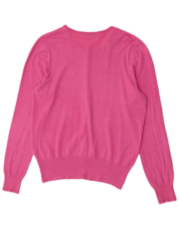 Suéter cardigã feminino Marks & Spencer UK 14 viscose rosa médio