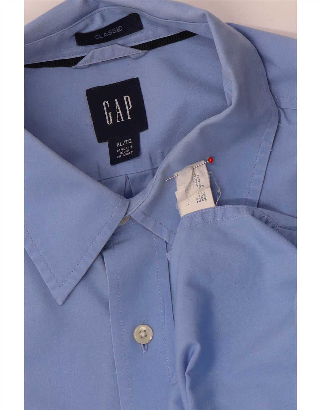 Gap Mens Classic Fit Camisa XL Azul Algodão