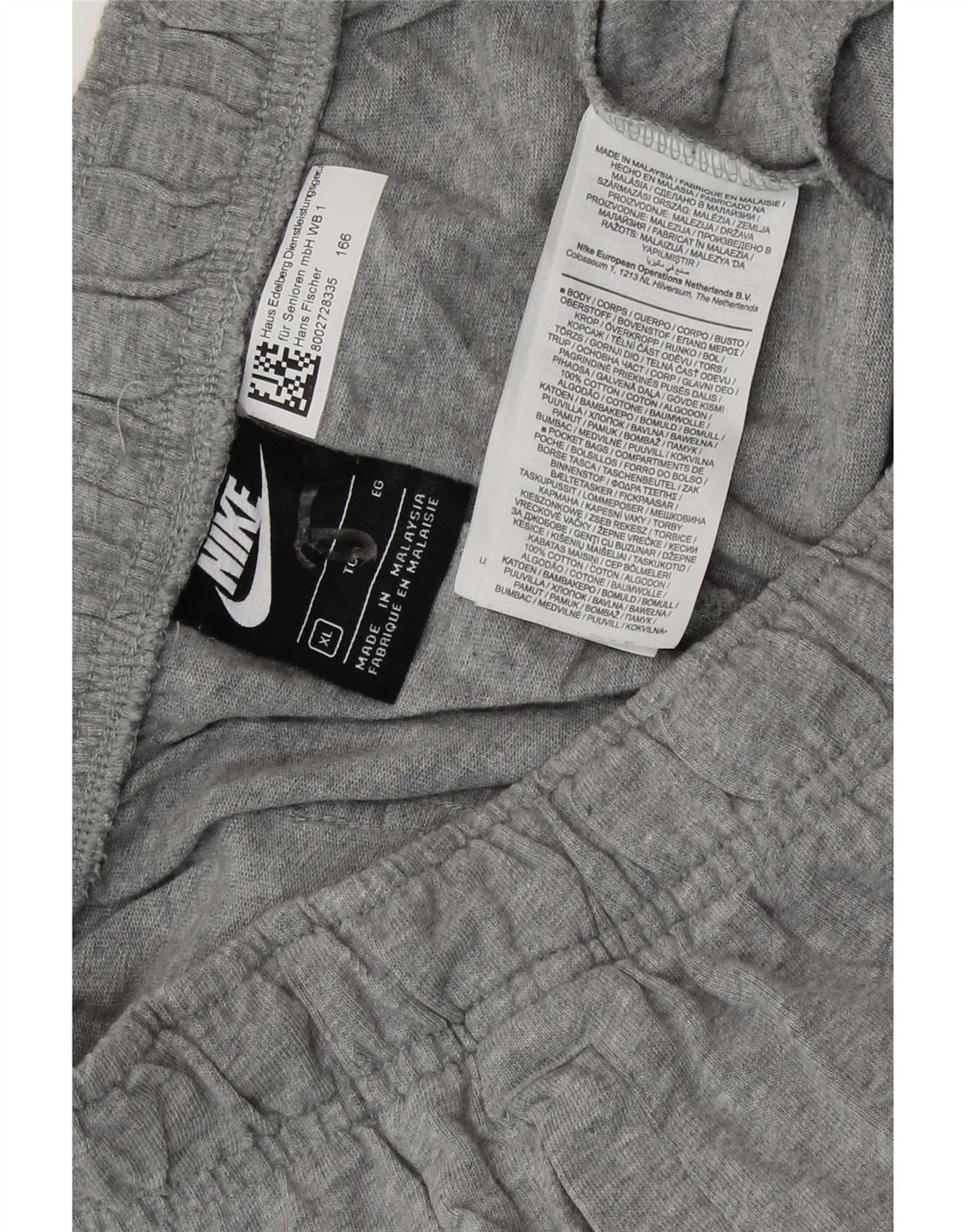 Shorts esportivos masculinos Nike XL cinza algodão