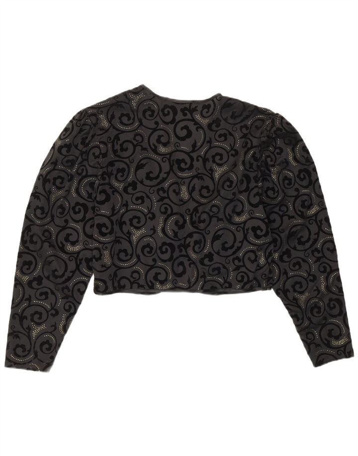 Brigitte Ambos Bolero Feminino Top EU 42 Grande Preto Paisley Poliéster