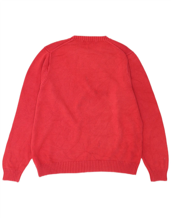 Suéter masculino Marks & Spencer Blue Harbor com gola redonda vermelho médio