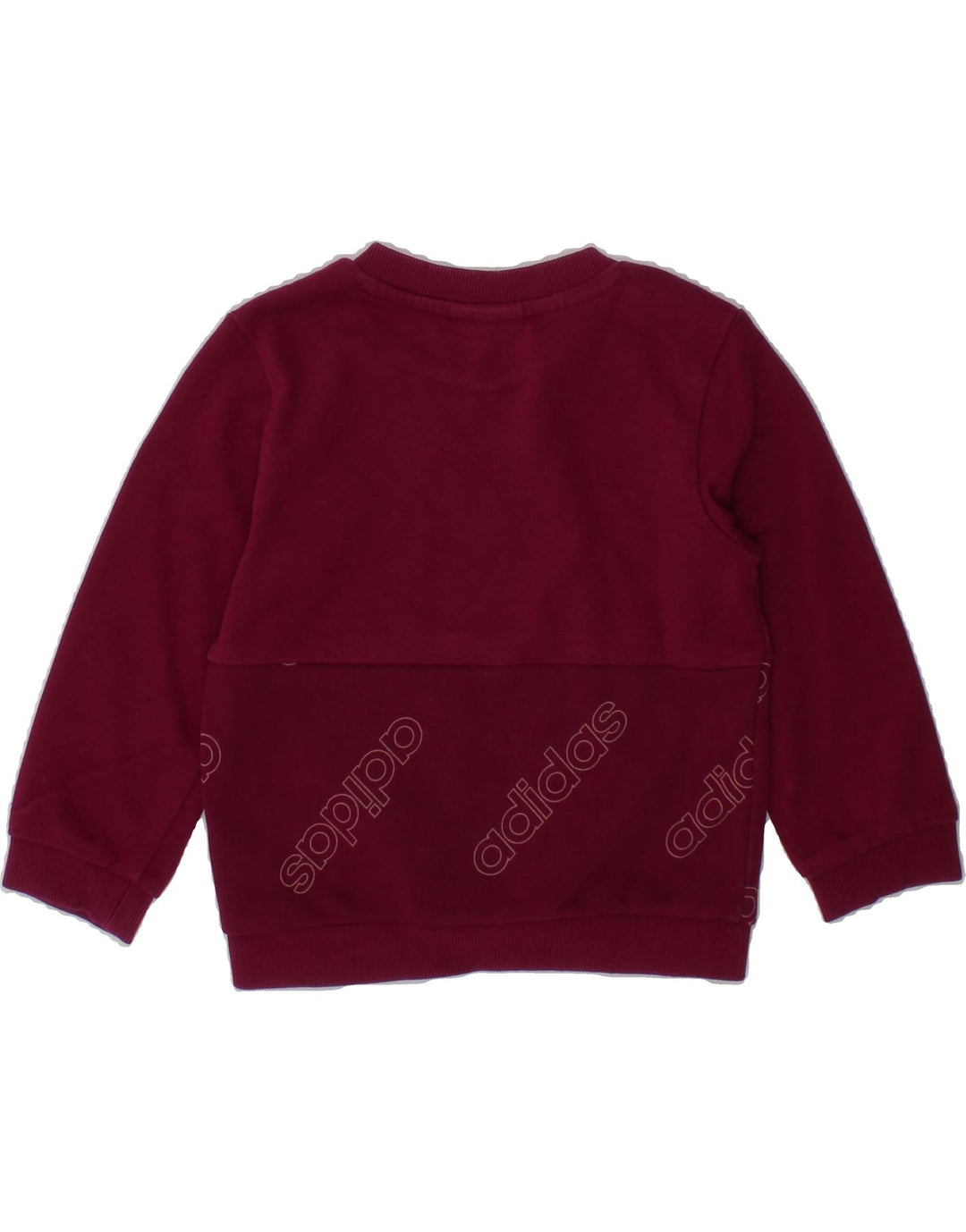ADIDAS Baby Girls Graphic Sweatshirt Jumper 12-18 Months Maroon Vintage Adidas and Second-Hand Adidas from Messina Hembry 
