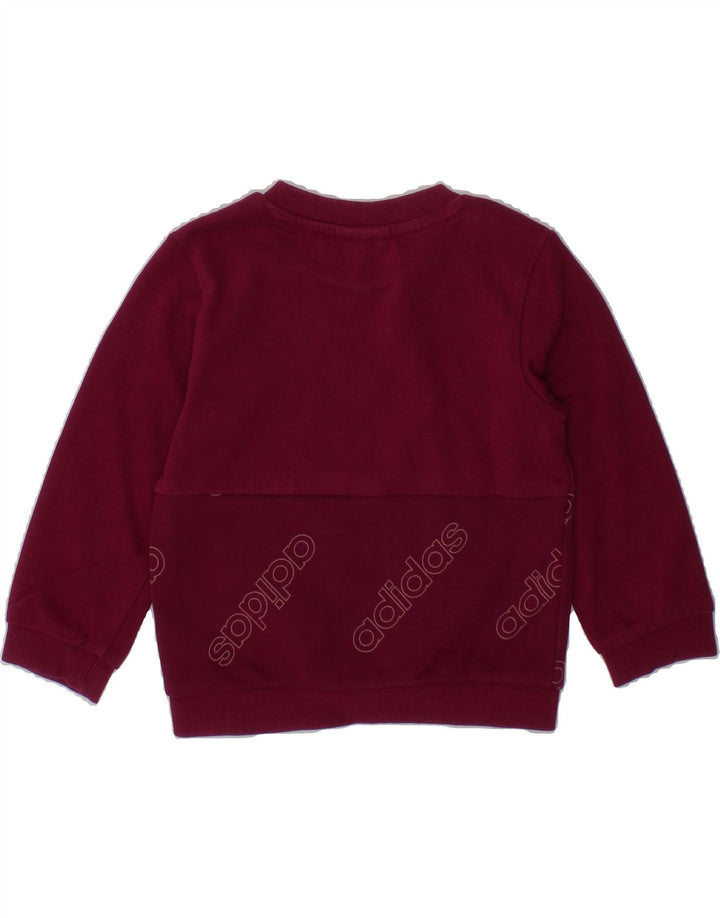 ADIDAS Baby Girls Graphic Sweatshirt Jumper 12-18 Months Maroon Vintage Adidas and Second-Hand Adidas from Messina Hembry 