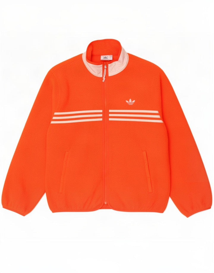 Adidas Mens Fleece Jacket UK 38 Médio Laranja Poliéster