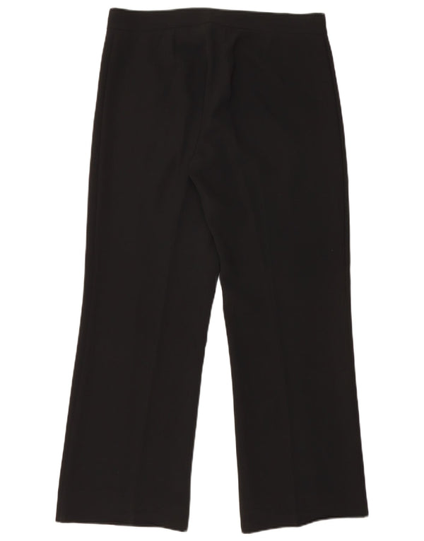 Calça feminina Marella de terno reto UK 14 grande W32 L28 triacetato preto