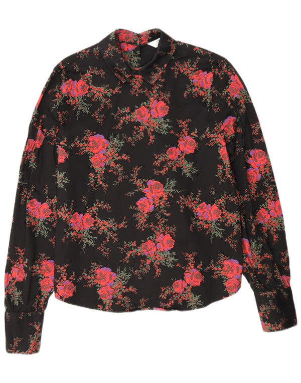 & Other Stories Blusa feminina manga comprida top UE 36 pequena floral preta