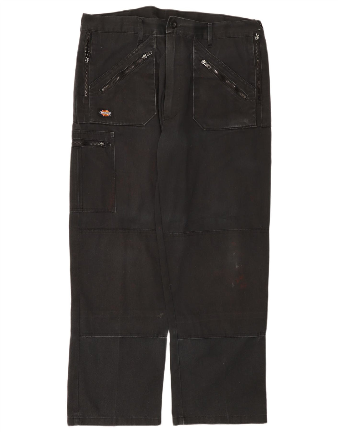 Calças cargo retas masculinas Dickies W38 L29 poliéster preto