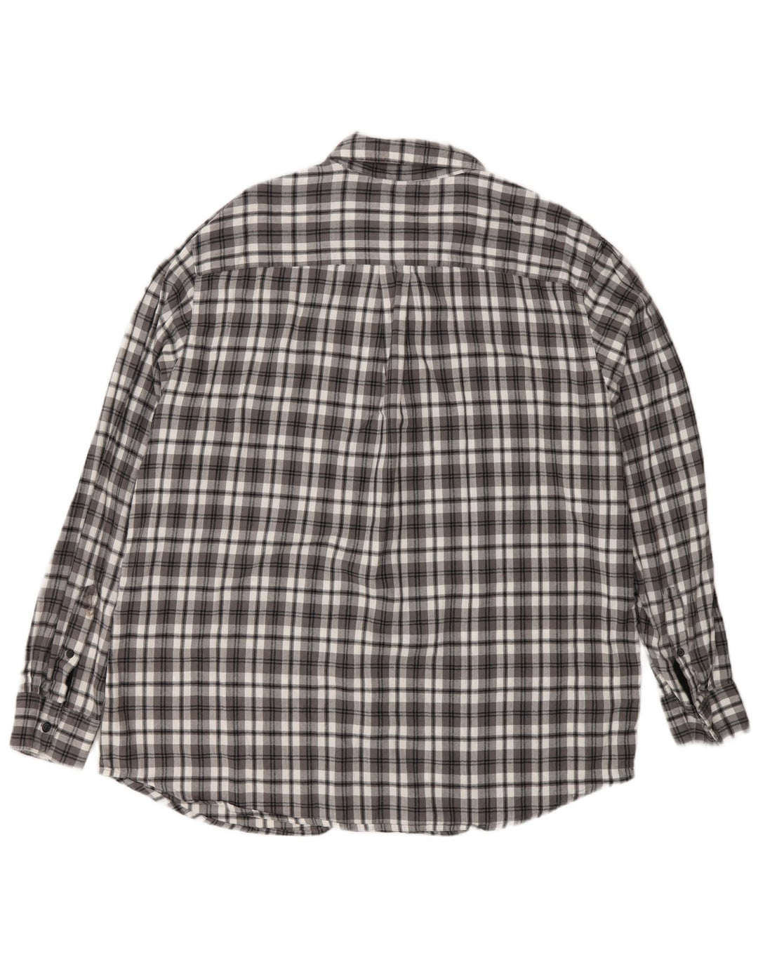 Camisa masculina de flanela Chaps XL cinza xadrez algodão