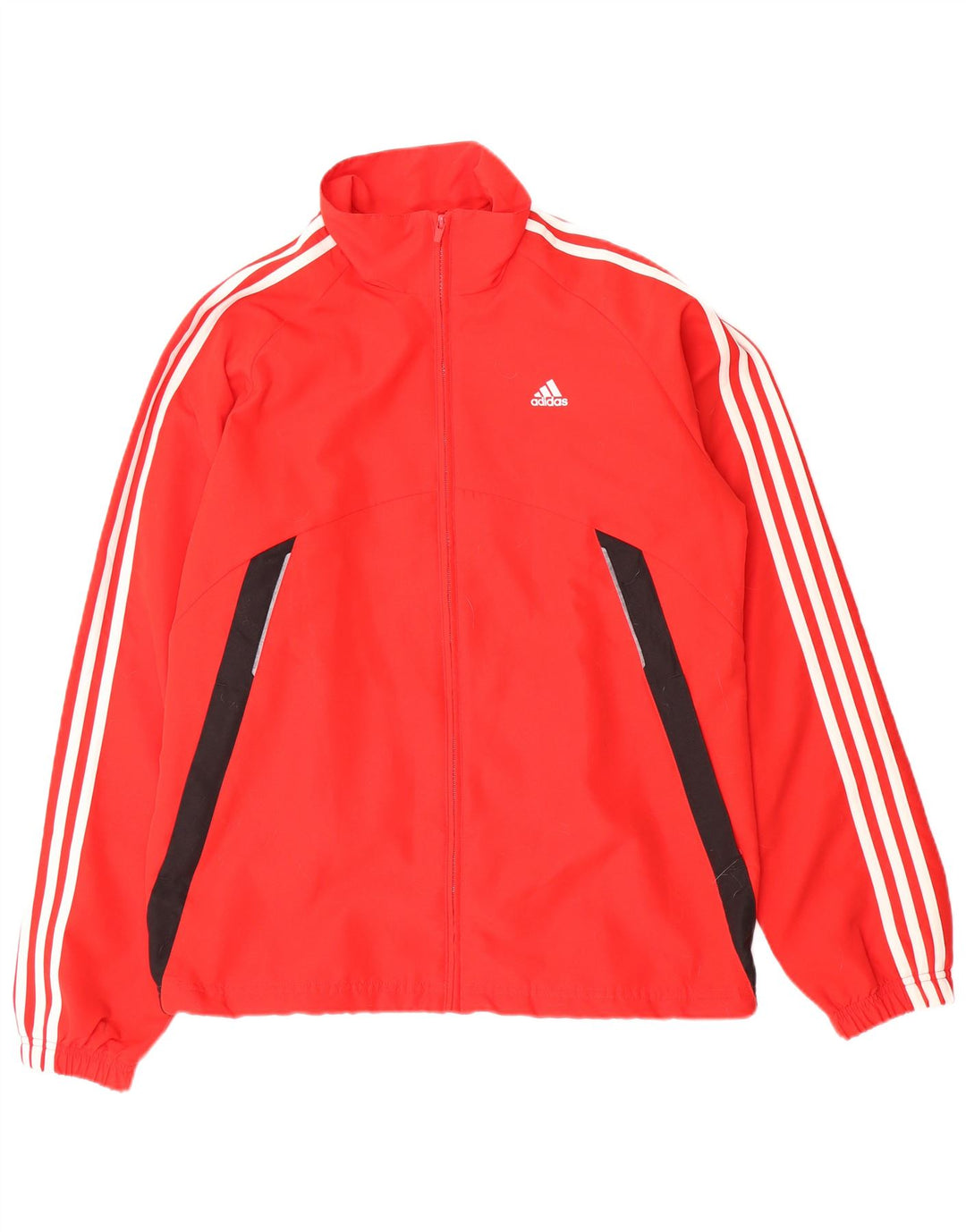 ADIDAS Mens Tracksuit Top Jacket UK 38/40 Médio Vermelho Colourblock Poliéster