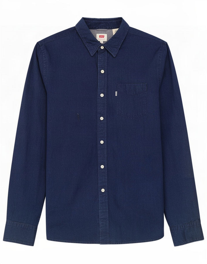 Camisa masculina Levi's de algodão azul marinho médio