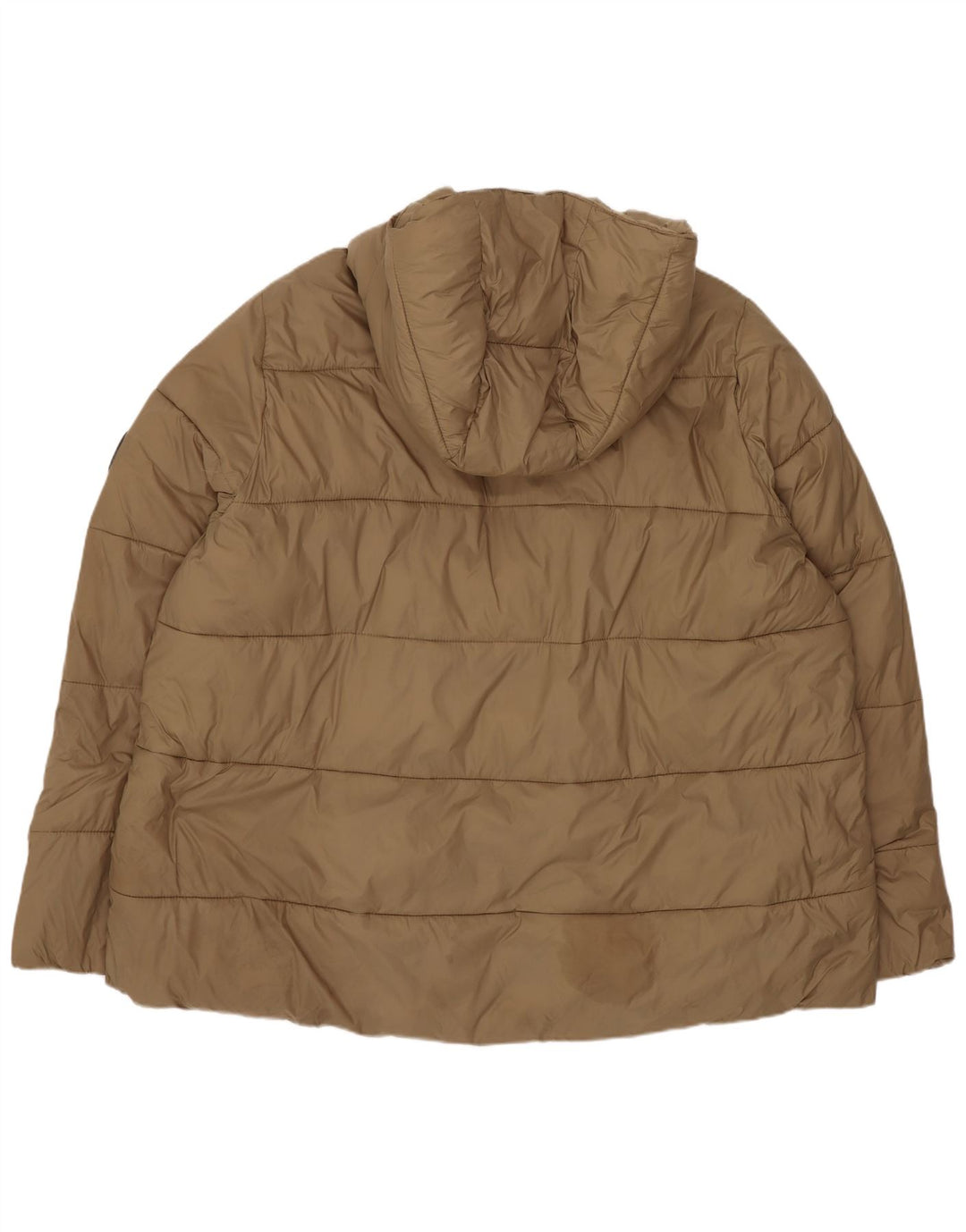 Jaqueta acolchoada com capuz feminino Zara UK 20 2XL poliéster bege