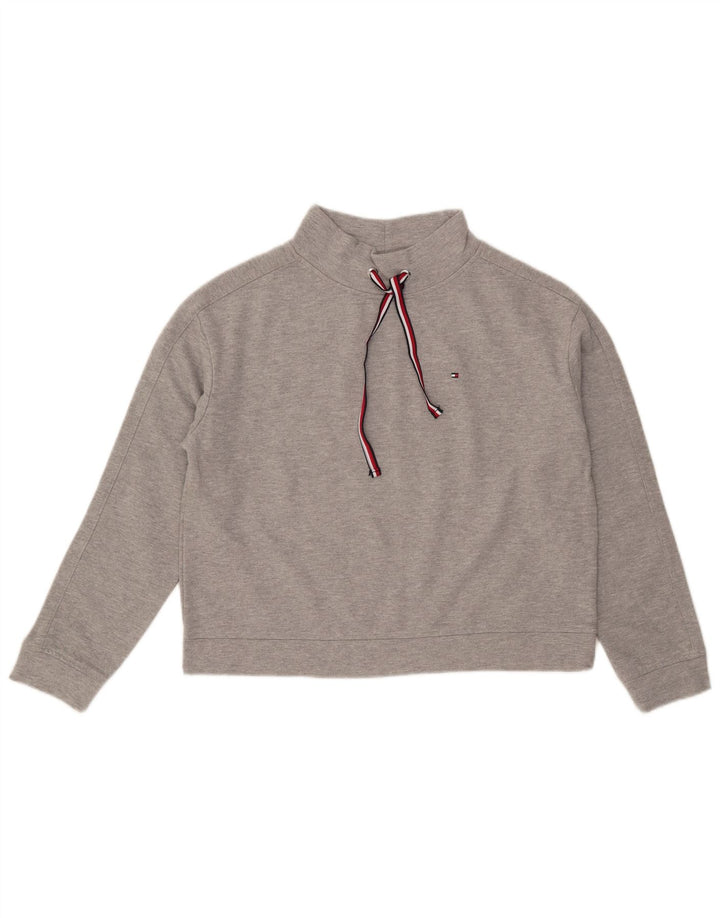 Suéter Tommy Hilfiger feminino cropped oversized Reino Unido 10 pequeno cinza