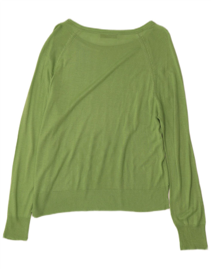 Zara Suéter feminino com gola canoa e gola redonda Reino Unido 14 verde médio
