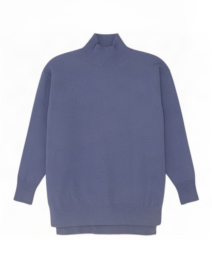 Suéter feminino Marks & Spencer com gola tartaruga Reino Unido 10 pequeno azul