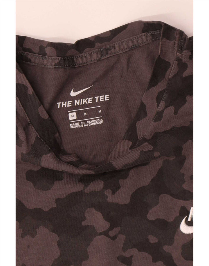 Camiseta masculina Nike Top cinza médio camuflado algodão