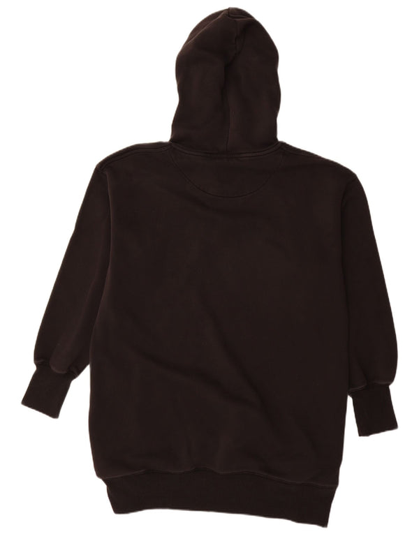 Vestido feminino G-Star com capuz grande e gráfico Reino Unido 14 algodão preto médio