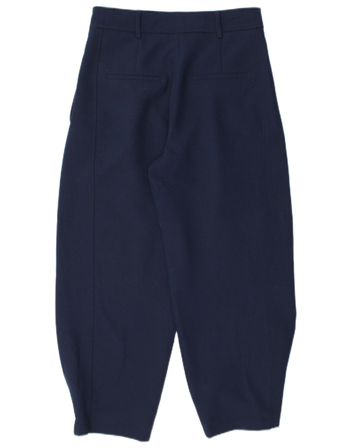 Calça Chino Feminina Zara Pegged Médio W28 L26 Azul Marinho Poliéster