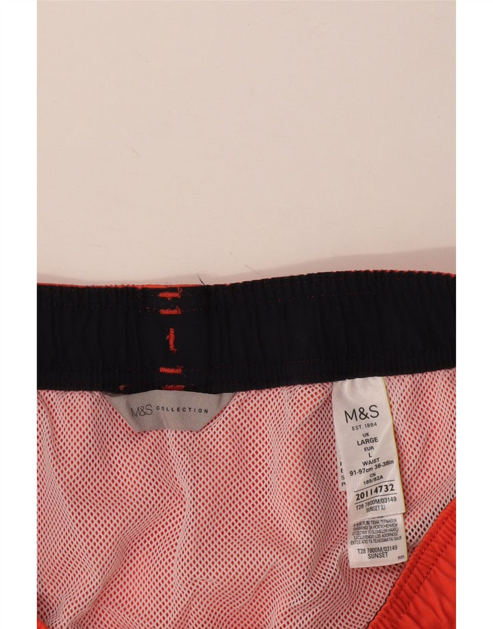 Shorts de natação masculino Marks & Spencer grande laranja poliéster