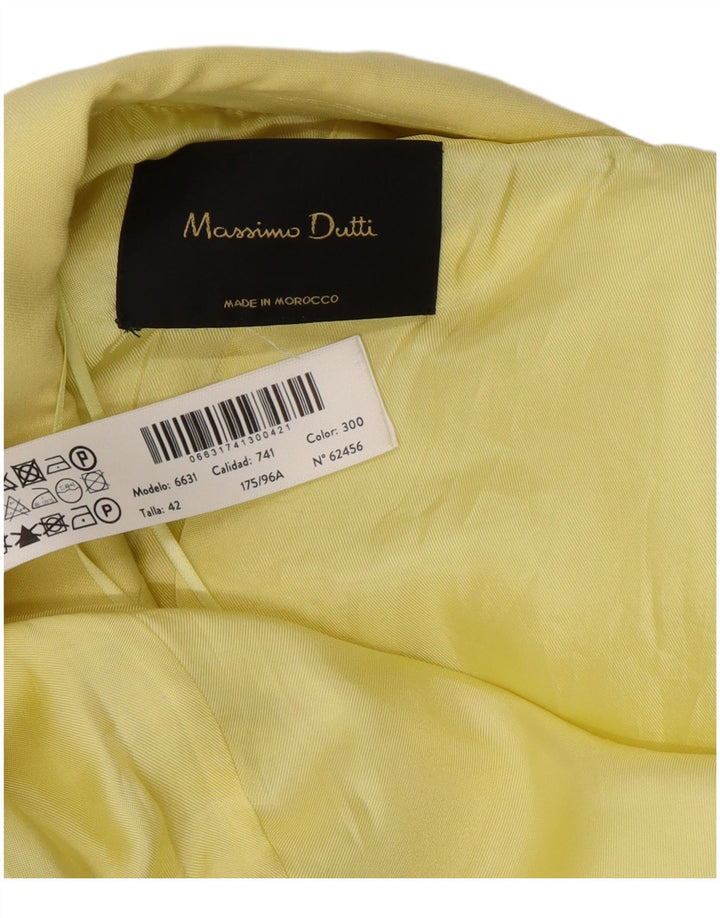 Sobretudo feminino Massimo Dutti EU 42 grande viscose amarela