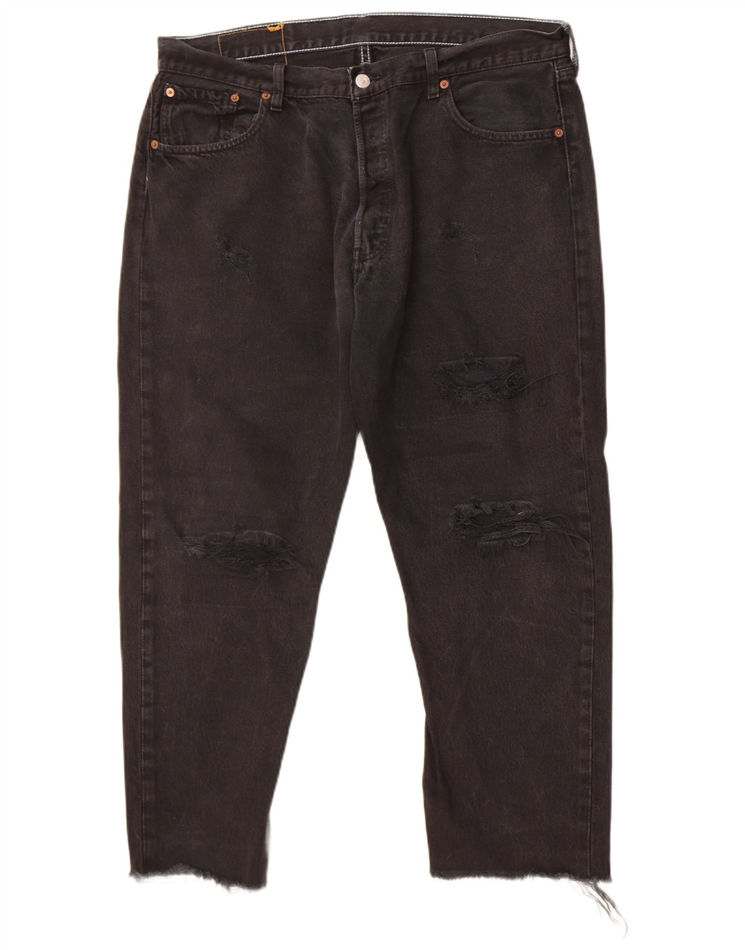 Calça jeans masculina Levi's 501 Distressed Straight W36 L26 preta