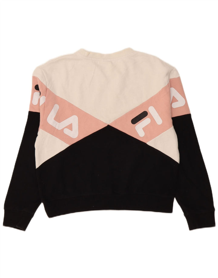 Fila Womens Graphic Sweatshirt Jumper UK 12 Médio Multicolorido