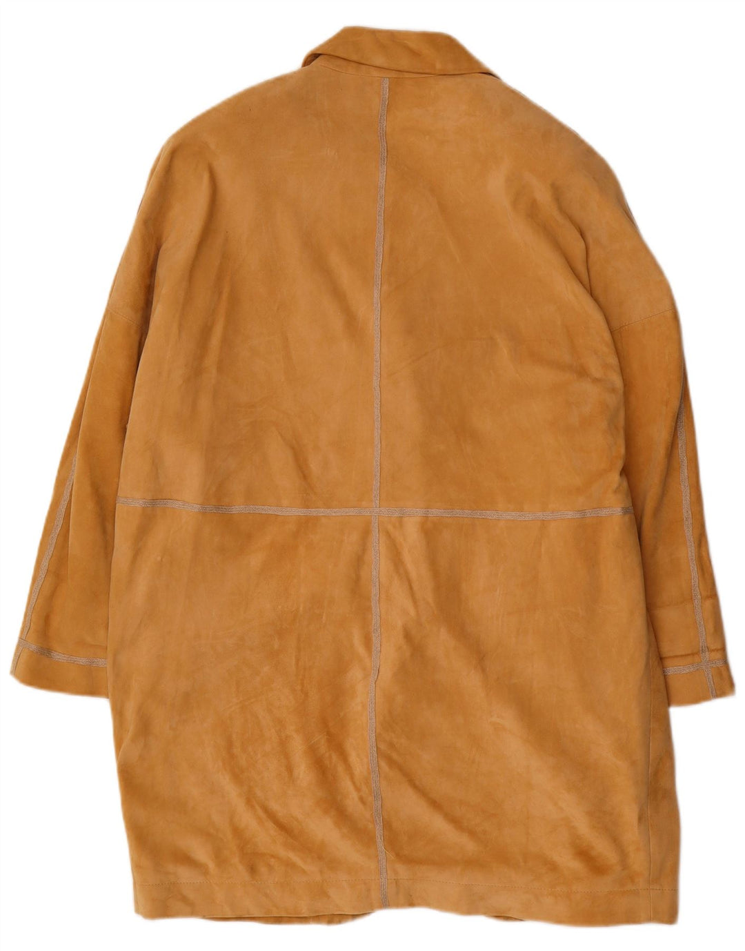 Sobretudo feminino de camurça oversized KEMPER EU 40 couro marrom médio