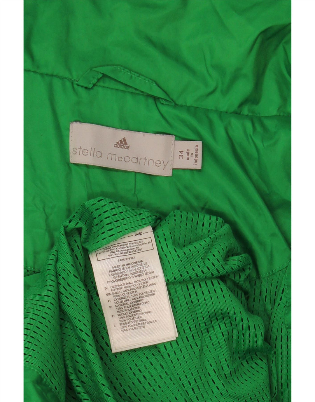 Jaqueta Adidas Stella McCartney Rain EU 34 XS Verde Poliéster