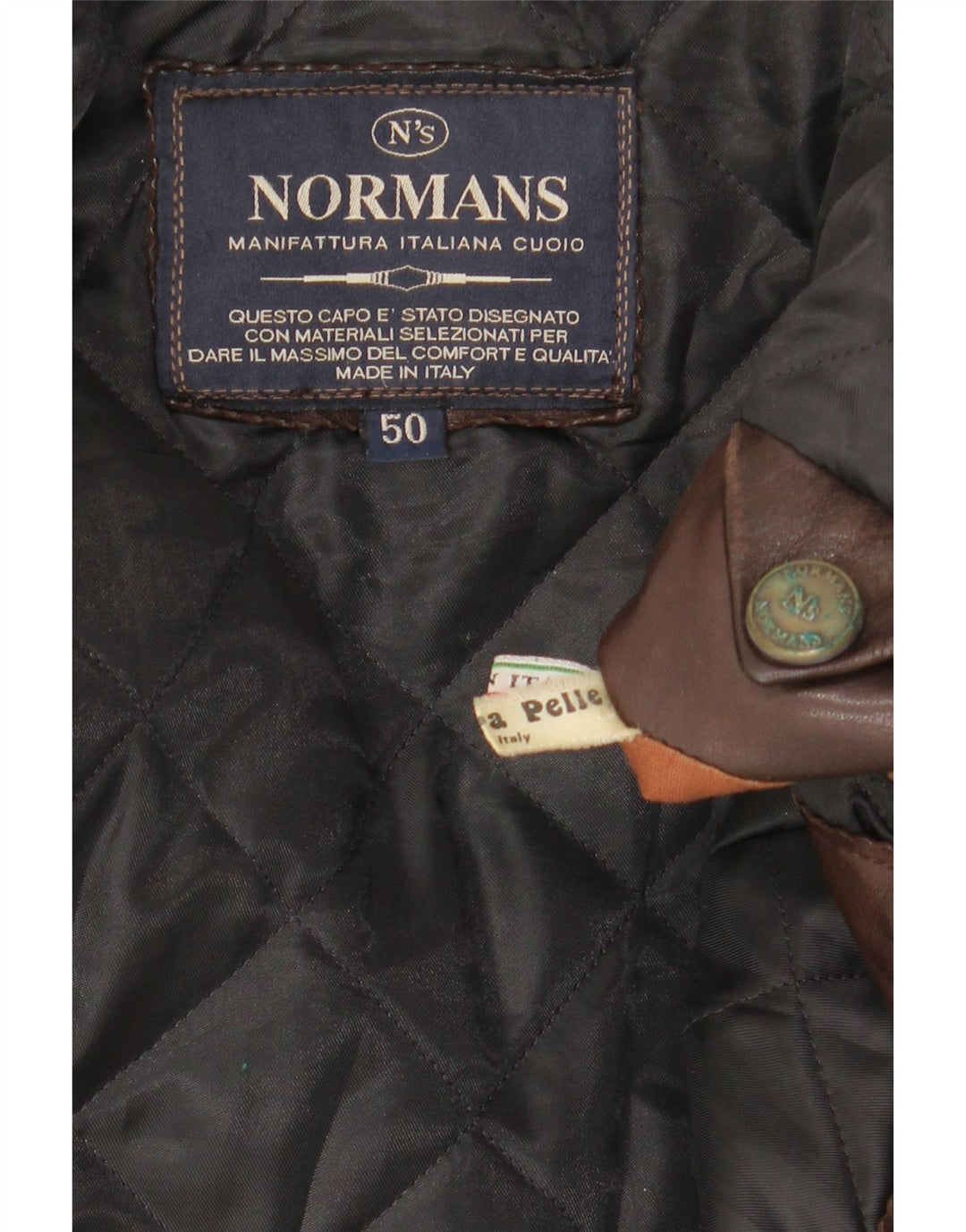 Jaqueta de couro masculina vintage IT 50 grande couro marrom