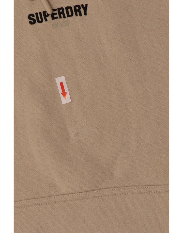 Suéter com capuz masculino Superdry algodão bege médio