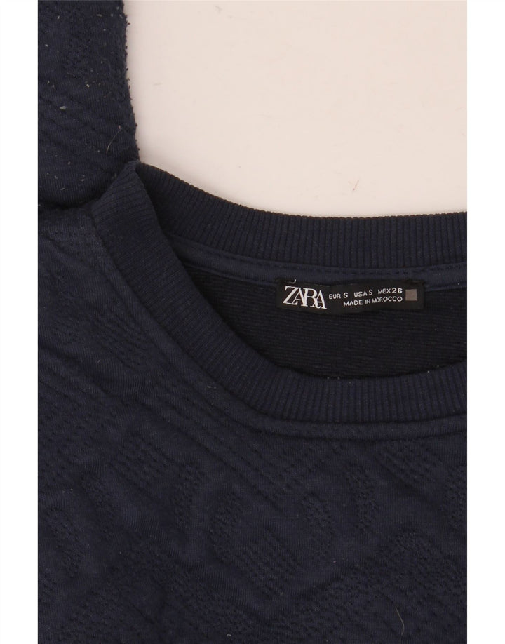 Zara Moletom Masculino Jumper Pequeno Azul Marinho Argyle/Diamante