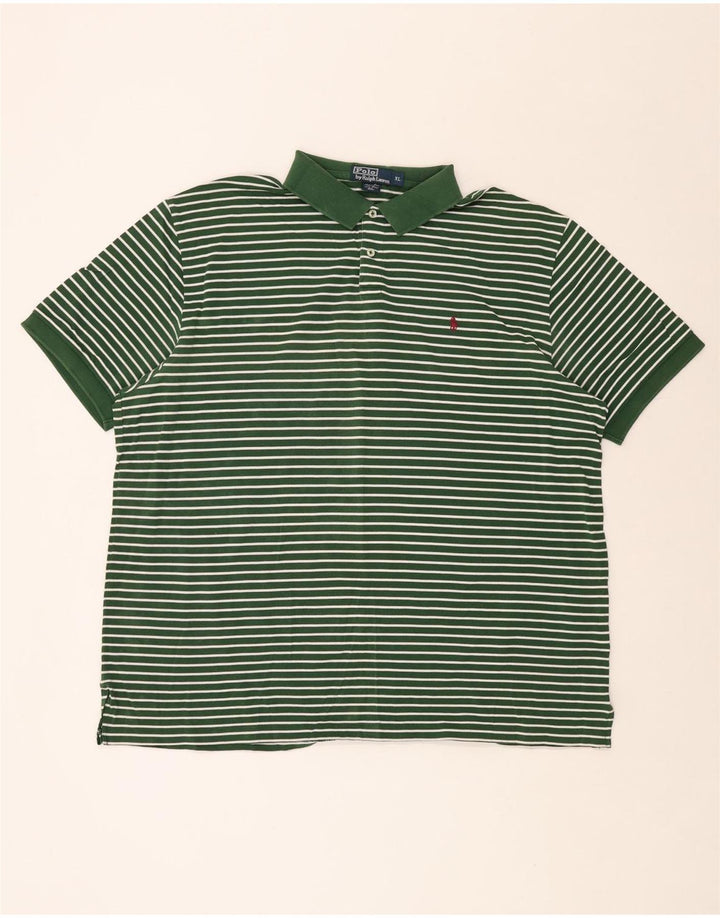 POLO RALPH LAUREN Camisa polo masculina XL algodão listrado verde