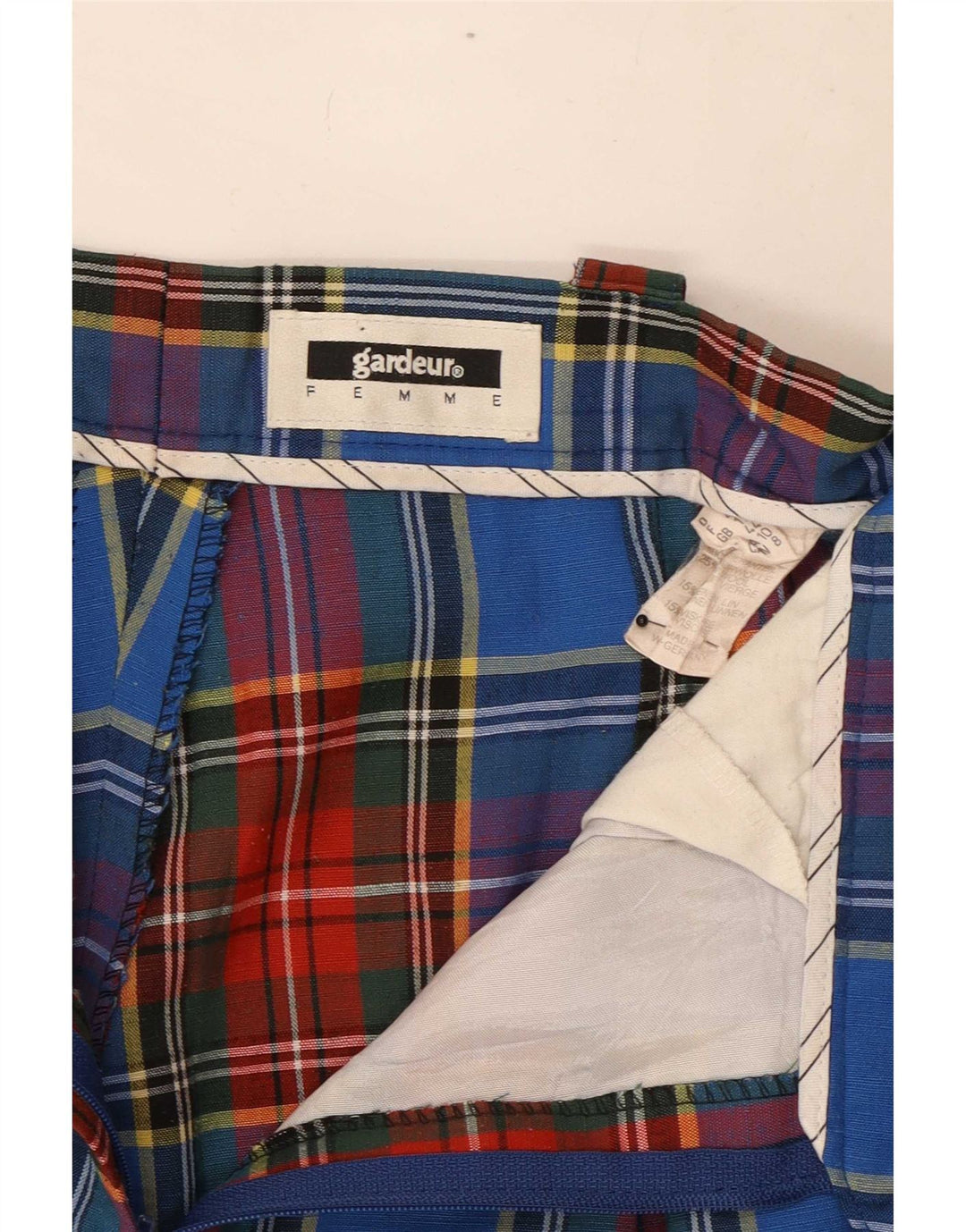 Calça feminina GARDEUR UK 12 médio W28 L29 xadrez multicolorido