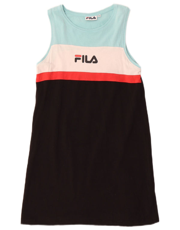 Fila Vestido feminino estampado com camiseta estampada 11-12 anos preto algodão colorblock