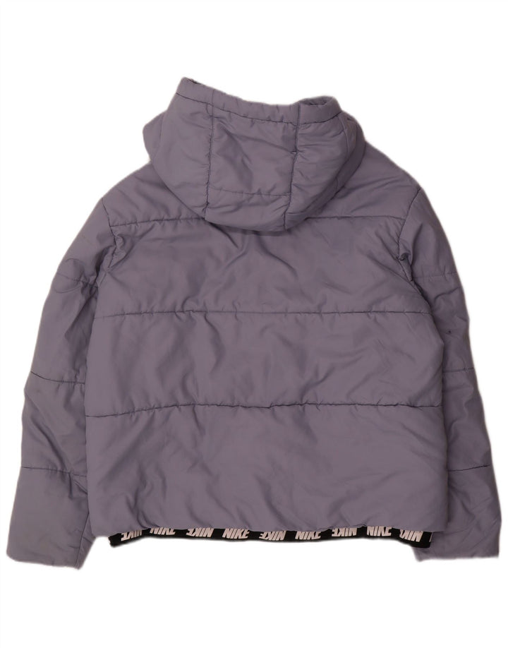Jaqueta acolchoada com capuz gráfico feminino NIKE UK 18 XL azul poliéster