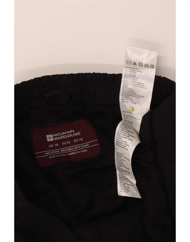 Calça impermeável feminina UK 14 grande nylon preto do armazém da montanha