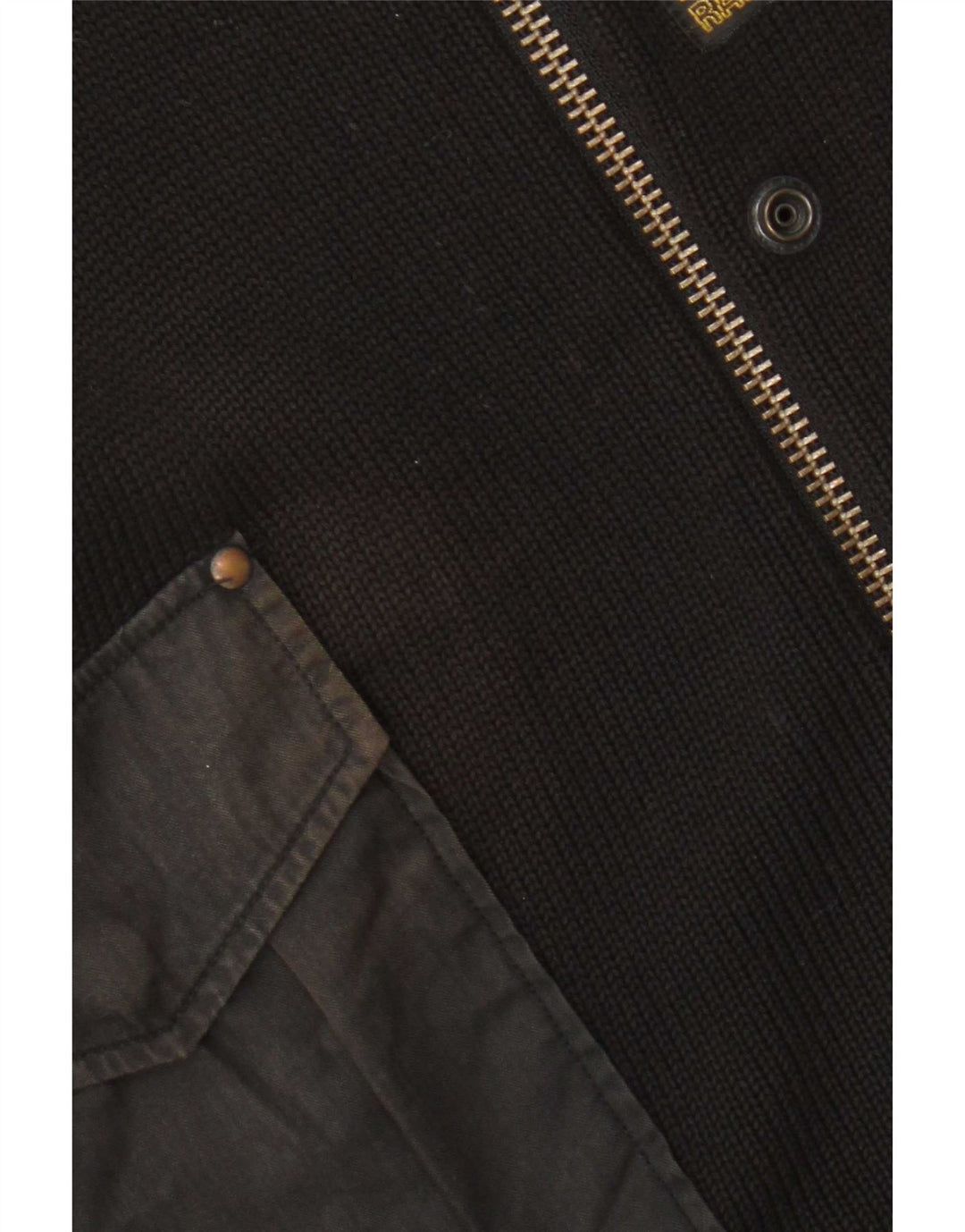 Suéter cardigã masculino com zíper completo G-Star algodão preto médio