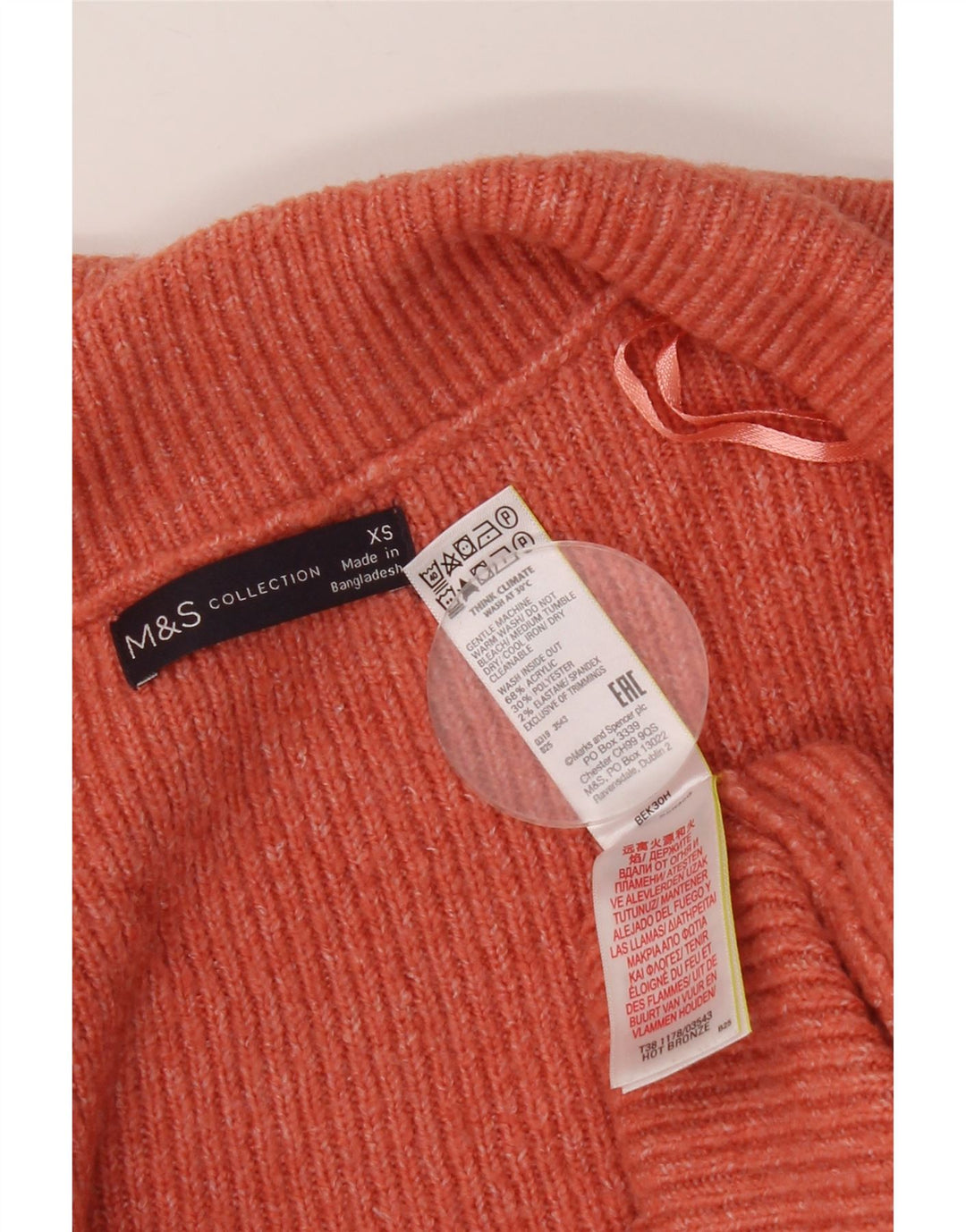Suéter cardigã feminino oversized Marks & Spencer Reino Unido 6 XS laranja