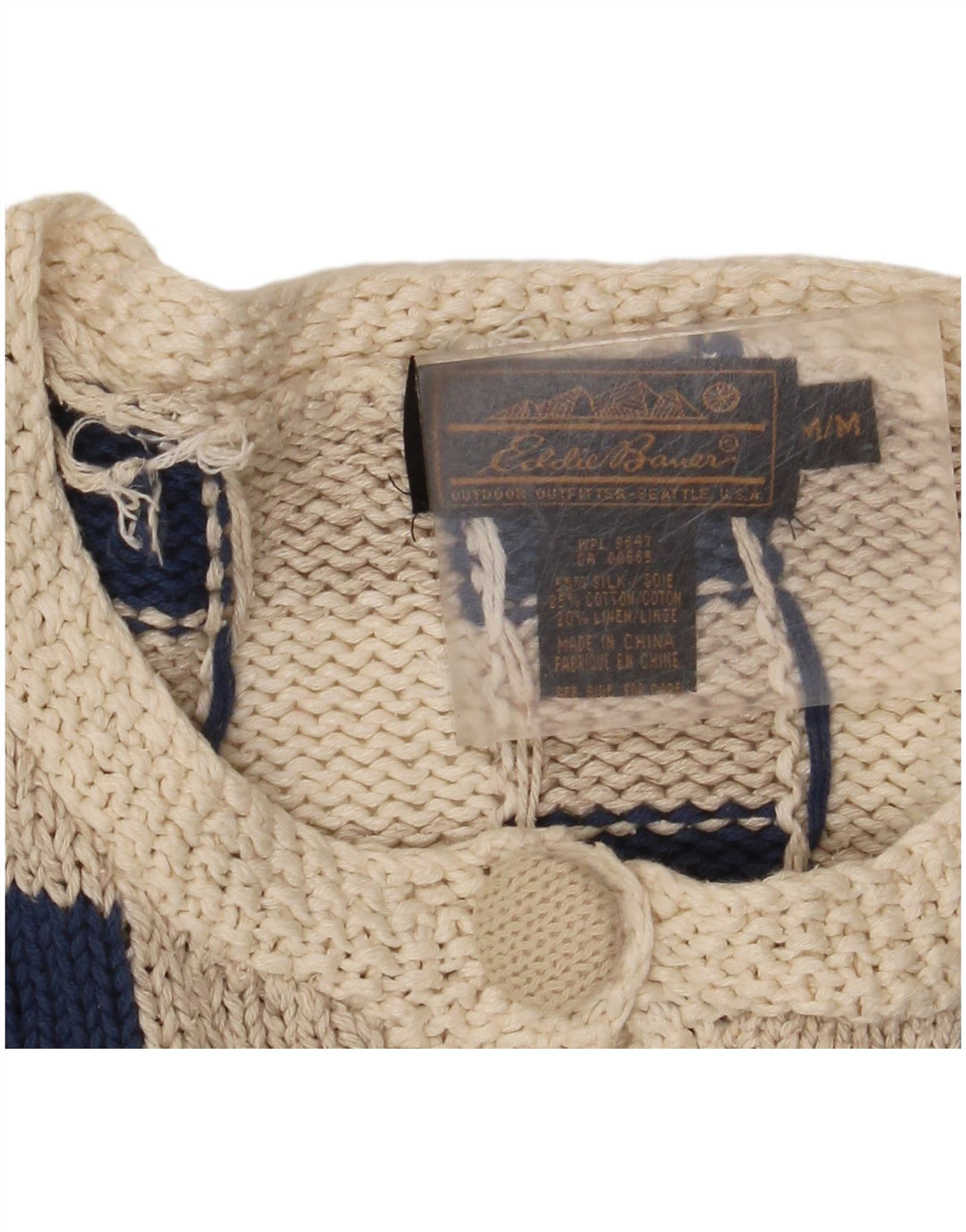 Suéter cardigan feminino Eddie Bauer Reino Unido 14 seda xadrez cinza médio