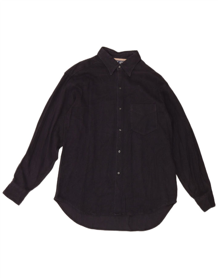 Camisa masculina Replay grande azul marinho viscose Chevron