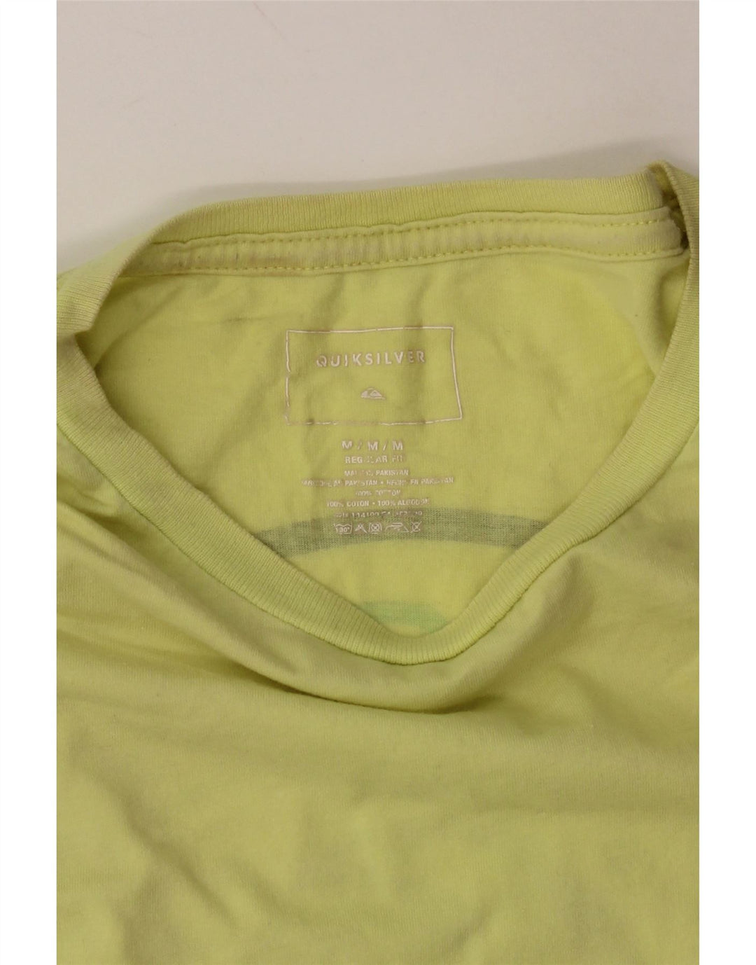 Camiseta masculina com estampa regular QUIKSILVER de algodão amarelo médio