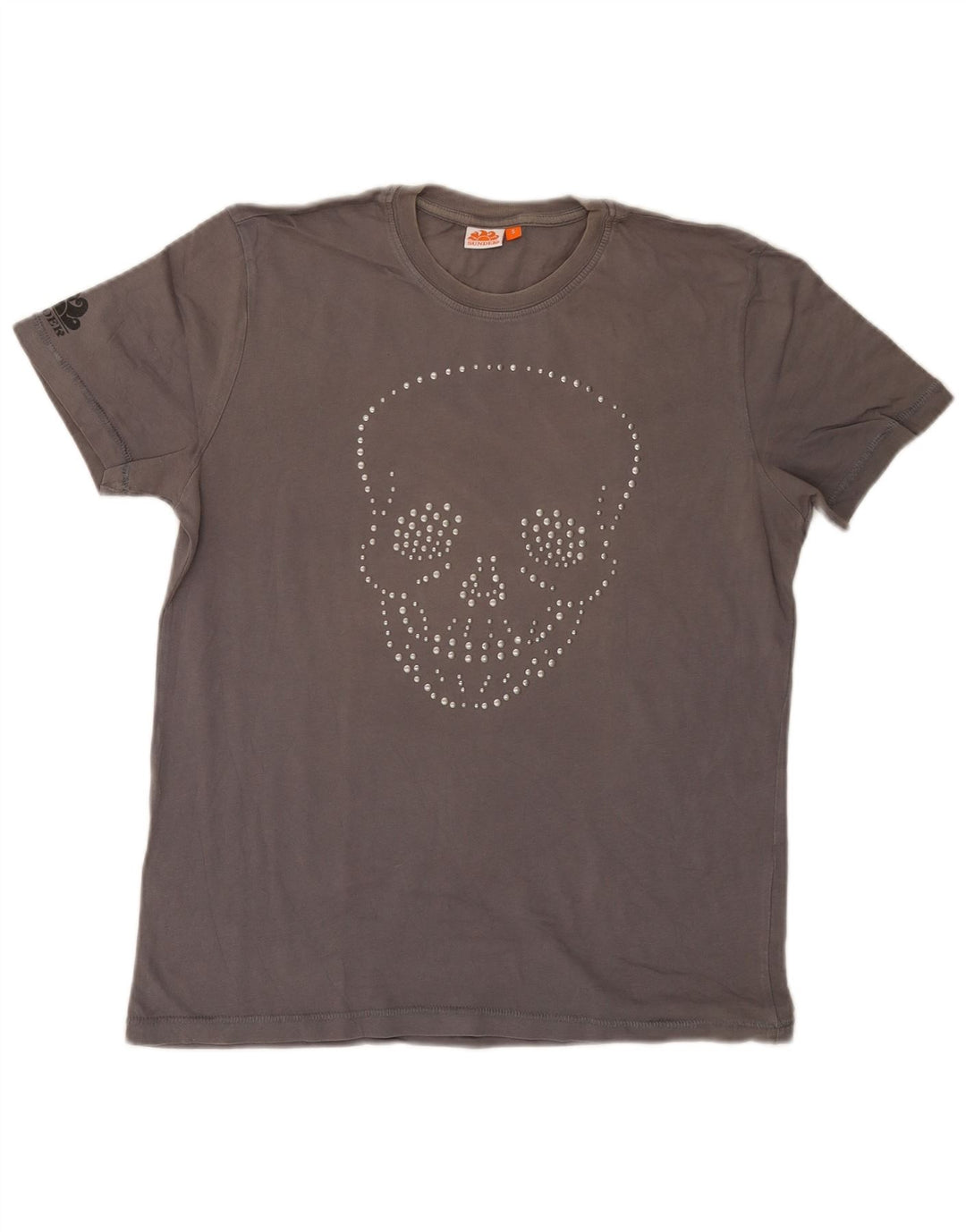 Camiseta masculina Sundek com estampa gráfica pequena de algodão cinza