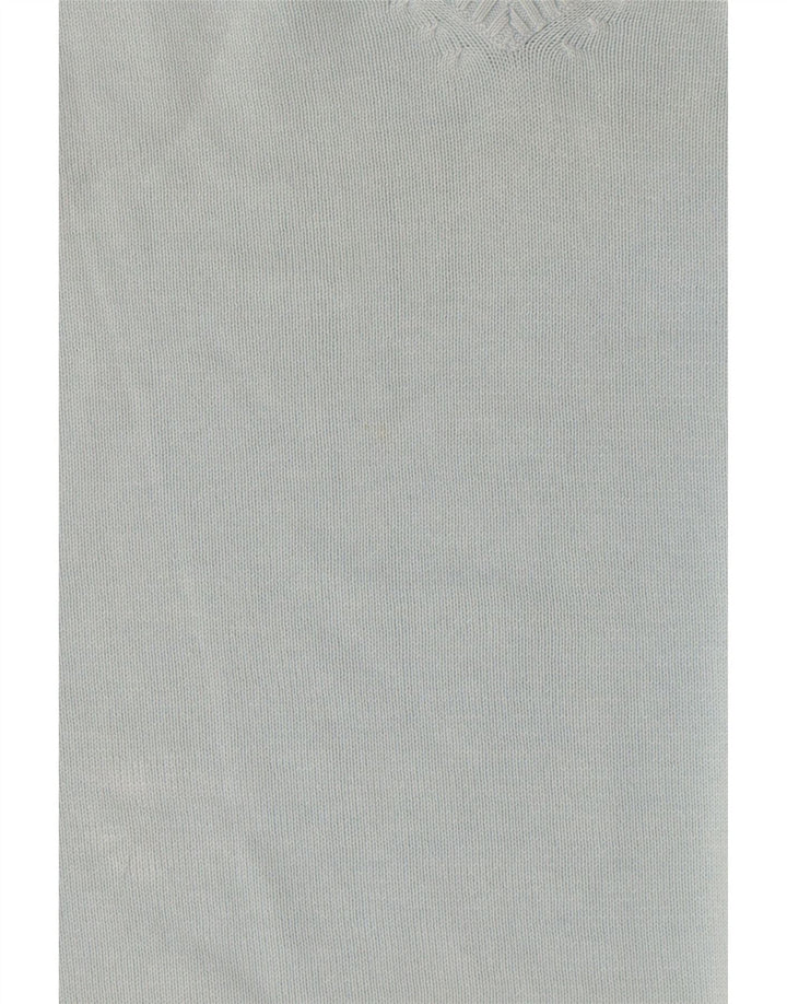 Suéter masculino Zara com decote em V grande algodão azul