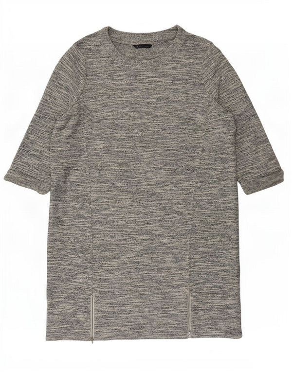 Vestido feminino Marks & Spencer manga 3/4 Shift UK 20 2XL cinza manchado