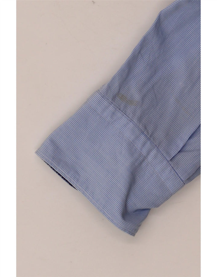 Camisa masculina MASSIMO DUTTI guingão azul médio